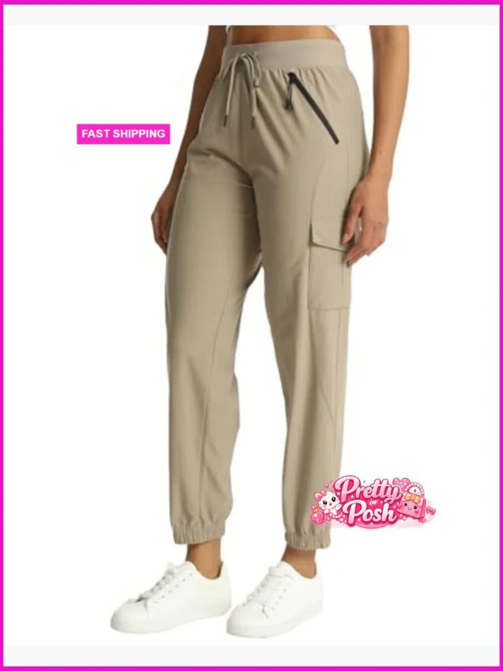 Water Resistant Joggers with Pockets for Hiking Running Travel